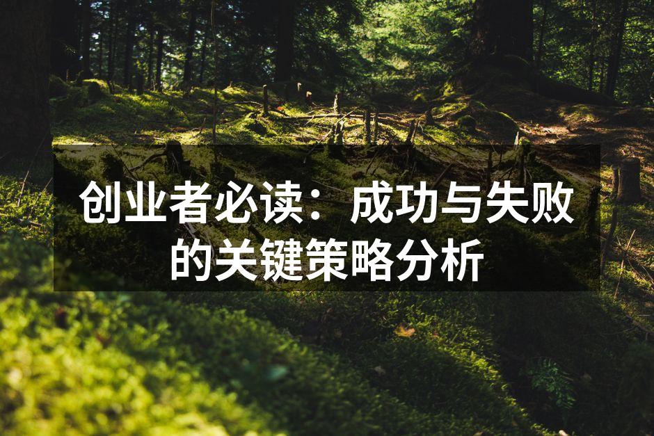 创业者必读：成功与失败的关键策略分析